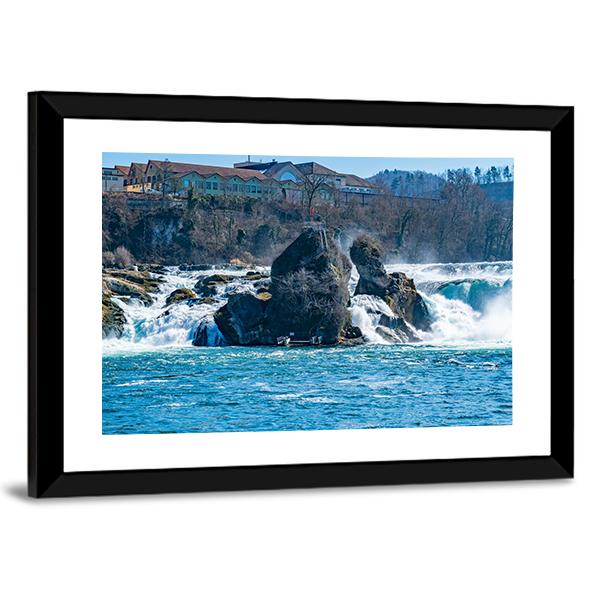 Rhine Falls In The Rhine River Canvas Wall Art-3 Horizontal-Gallery Wrap-25" x 16"-Tiaracle