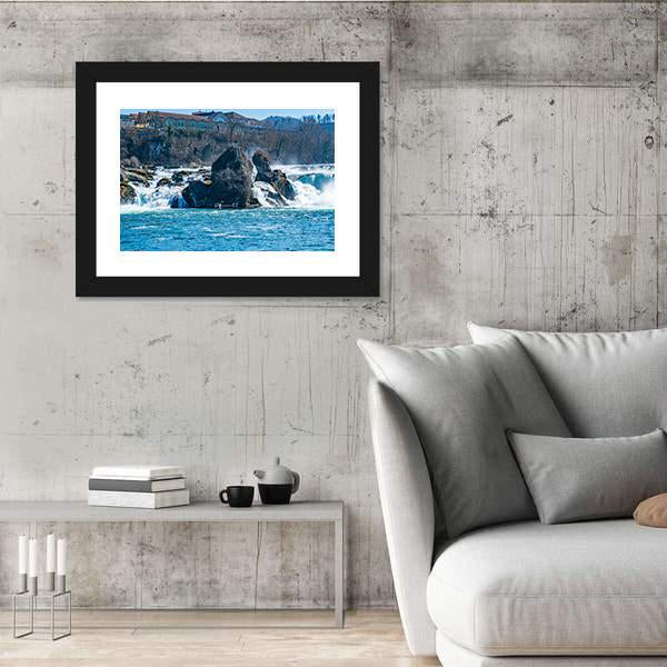 Rhine Falls In The Rhine River Canvas Wall Art-3 Horizontal-Gallery Wrap-25" x 16"-Tiaracle