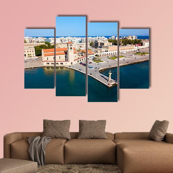 Rhodes Island In Greece Canvas Wall Art-4 Pop-Gallery Wrap-50" x 32"-Tiaracle