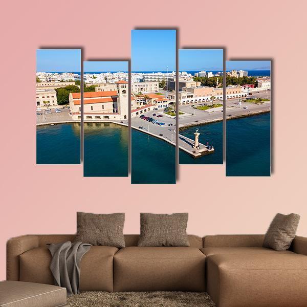 Rhodes Island In Greece Canvas Wall Art-5 Pop-Gallery Wrap-47" x 32"-Tiaracle