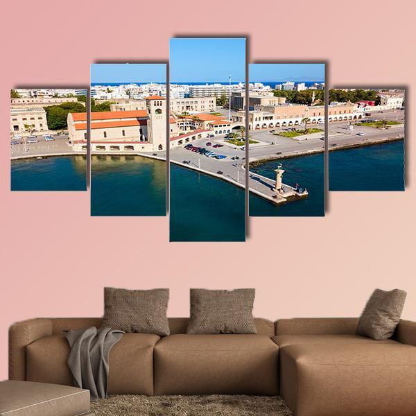 Rhodes Island In Greece Canvas Wall Art-5 Star-Gallery Wrap-62" x 32"-Tiaracle