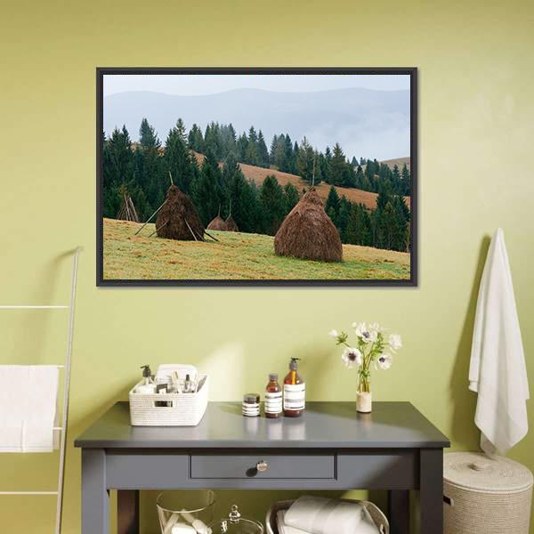 Rick Dry Hay Canvas Wall Art-1 Piece-Floating Frame-24" x 16"-Tiaracle