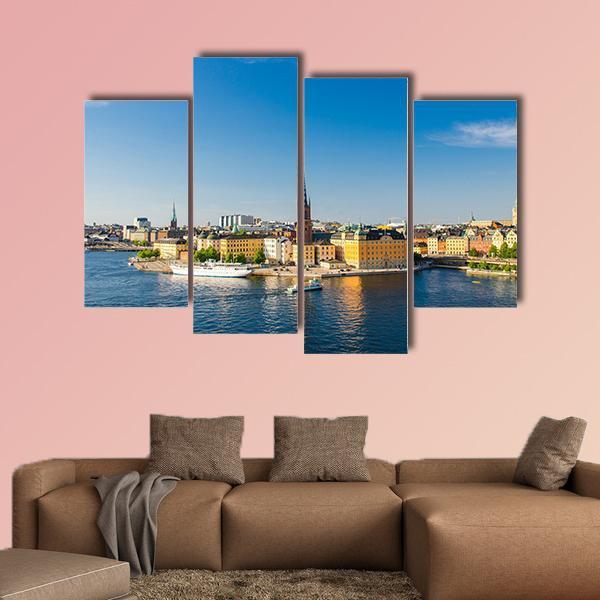Riddarholm Church Near Lake Malaren Canvas Wall Art-4 Pop-Gallery Wrap-50" x 32"-Tiaracle