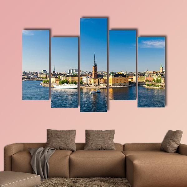 Riddarholm Church Near Lake Malaren Canvas Wall Art-5 Pop-Gallery Wrap-47" x 32"-Tiaracle