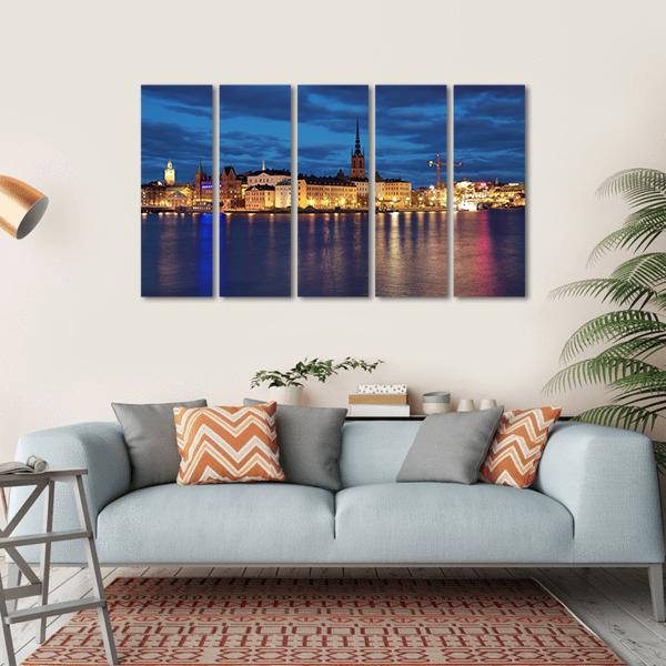 Riddarholmen Island And Gamla Stan In Stockholm Canvas Wall Art-5 Horizontal-Gallery Wrap-22" x 12"-Tiaracle