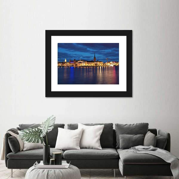 Riddarholmen Island And Gamla Stan In Stockholm Canvas Wall Art-3 Horizontal-Gallery Wrap-25" x 16"-Tiaracle