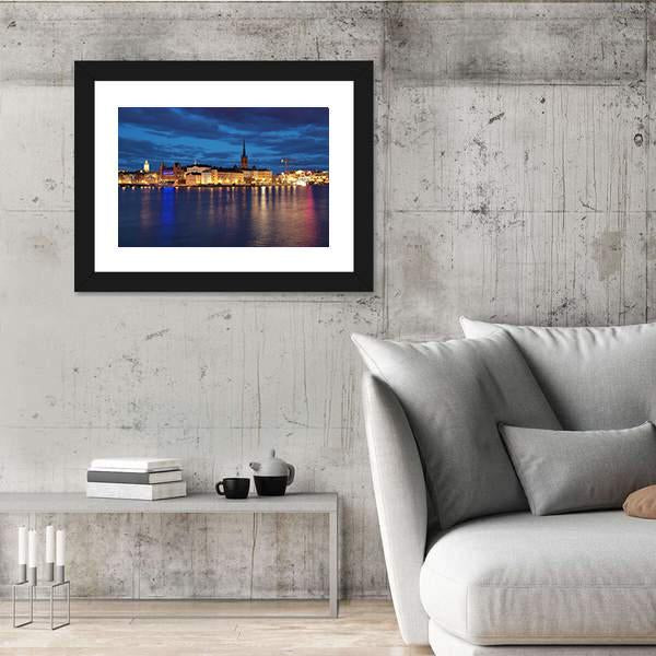 Riddarholmen Island And Gamla Stan In Stockholm Canvas Wall Art-3 Horizontal-Gallery Wrap-25" x 16"-Tiaracle