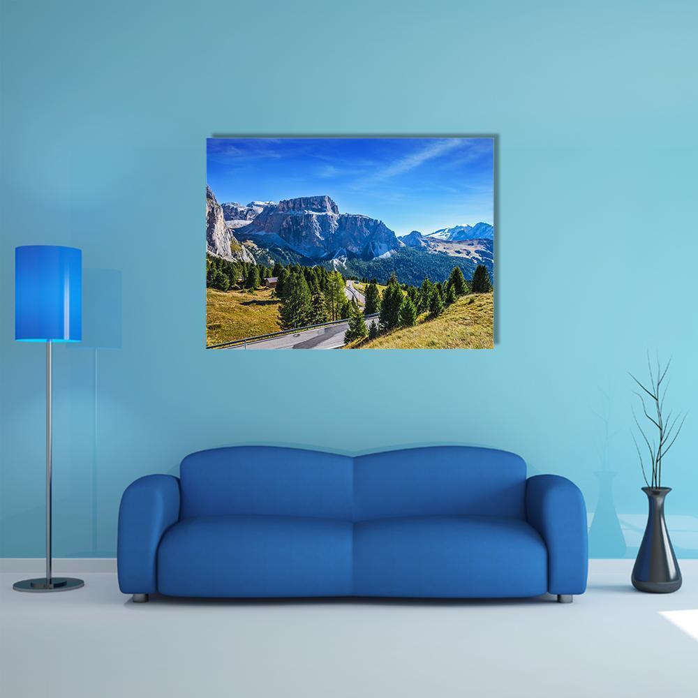 Ridge Of Dolomite Rocks Canvas Wall Art-1 Piece-Gallery Wrap-48" x 32"-Tiaracle