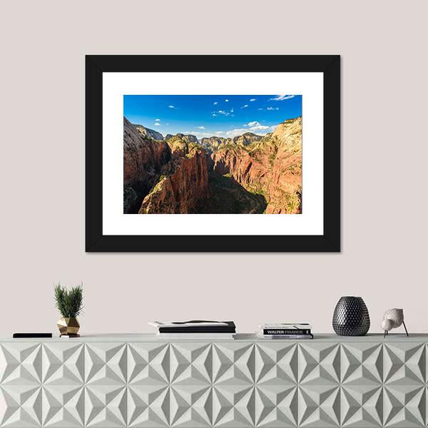 Ridge Walk In Zion National Park Canvas Wall Art-1 Piece-Framed Print-20" x 16"-Tiaracle