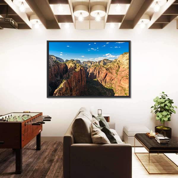 Ridge Walk In Zion National Park Canvas Wall Art-3 Horizontal-Gallery Wrap-25" x 16"-Tiaracle