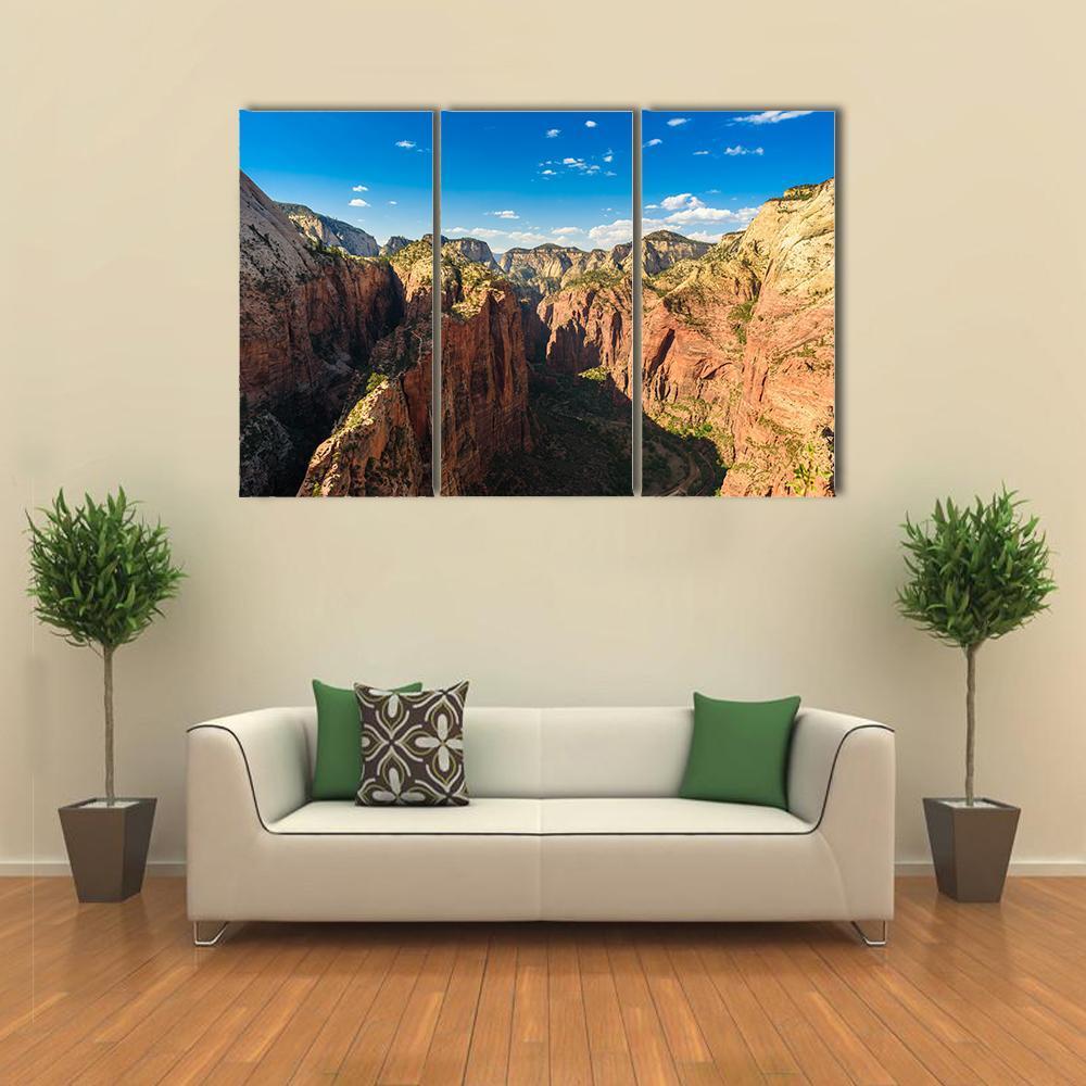 Ridge Walk In Zion National Park Canvas Wall Art-3 Horizontal-Gallery Wrap-37" x 24"-Tiaracle