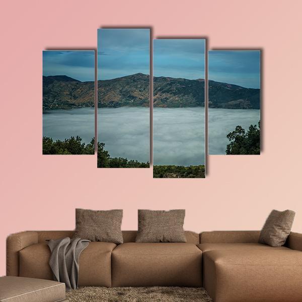 Rif Mountains Landscape With Clouds Canvas Wall Art-4 Pop-Gallery Wrap-50" x 32"-Tiaracle