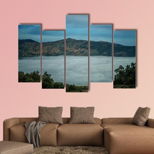 Rif Mountains Landscape With Clouds Canvas Wall Art-5 Pop-Gallery Wrap-47" x 32"-Tiaracle