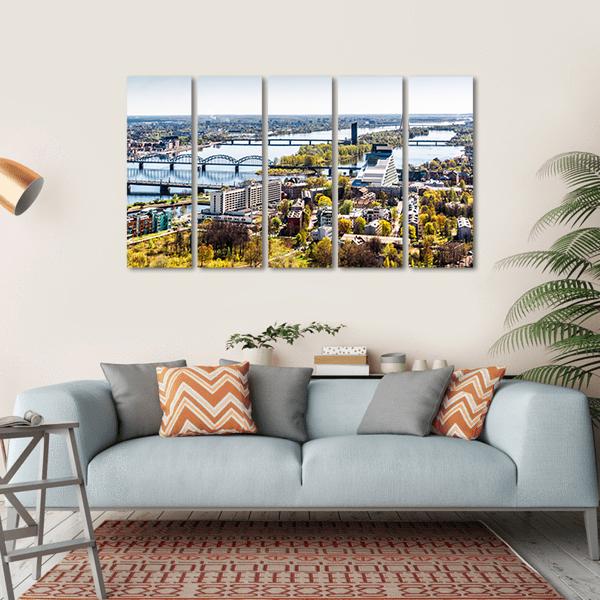 Riga City Of Latvia Canvas Wall Art-5 Horizontal-Gallery Wrap-22" x 12"-Tiaracle