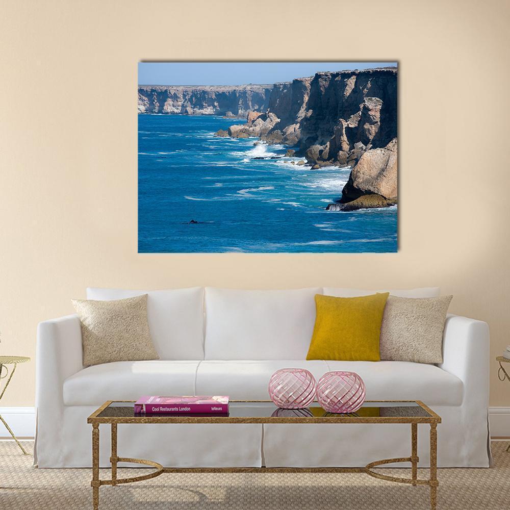 Right Whale Bunda Cliffs In Australia Canvas Wall Art-1 Piece-Gallery Wrap-48" x 32"-Tiaracle