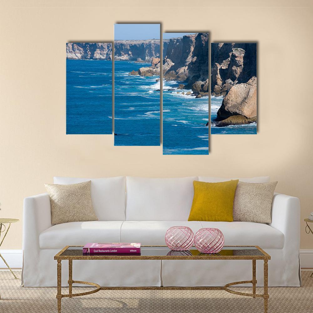 Right Whale Bunda Cliffs In Australia Canvas Wall Art-4 Pop-Gallery Wrap-50" x 32"-Tiaracle