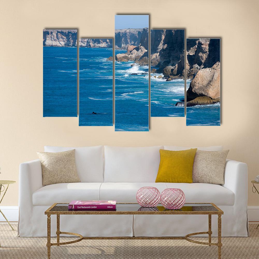 Right Whale Bunda Cliffs In Australia Canvas Wall Art-5 Pop-Gallery Wrap-47" x 32"-Tiaracle