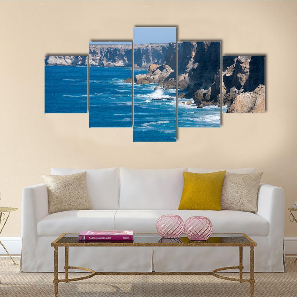 Right Whale Bunda Cliffs In Australia Canvas Wall Art-5 Star-Gallery Wrap-62" x 32"-Tiaracle