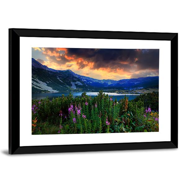 Rila Mountain With Lake Canvas Wall Art-3 Horizontal-Gallery Wrap-25" x 16"-Tiaracle