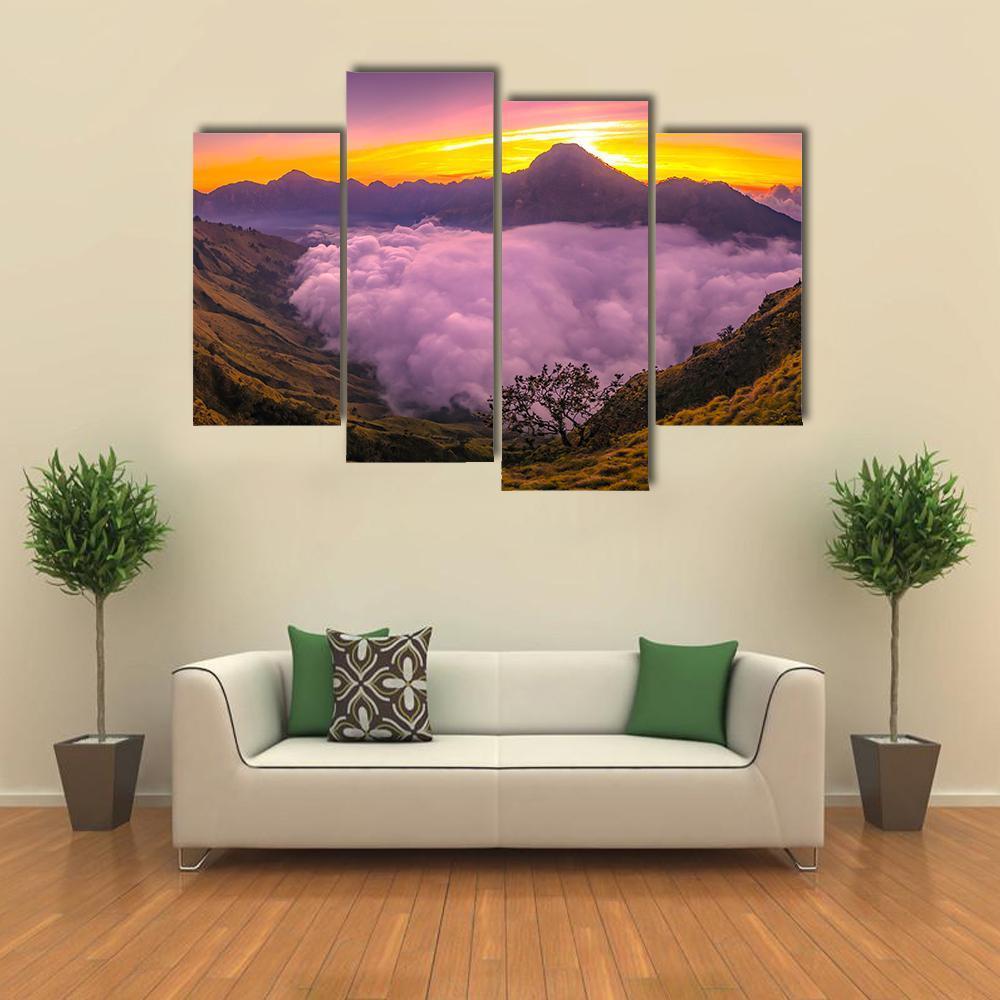 Rinjani Basecamp Canvas Wall Art-4 Pop-Gallery Wrap-50" x 32"-Tiaracle