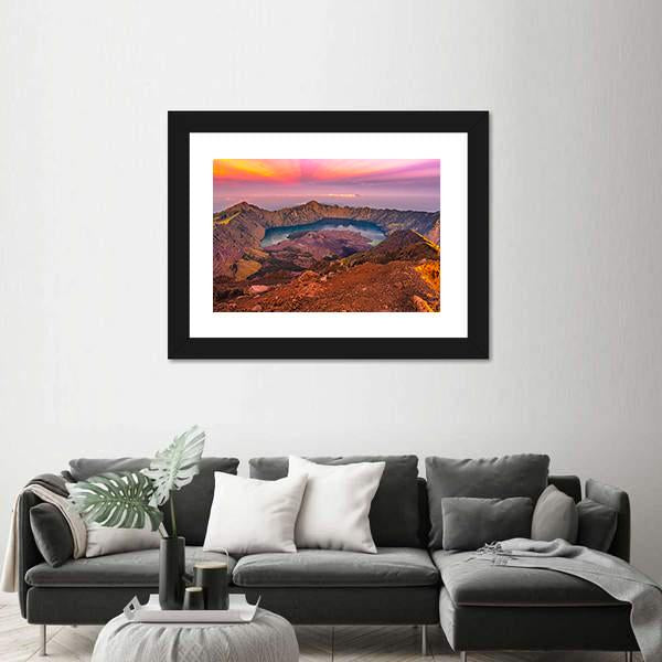 Rinjani Mountain Morning Canvas Wall Art-3 Horizontal-Gallery Wrap-25" x 16"-Tiaracle