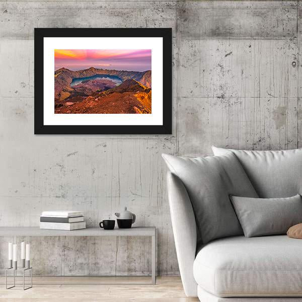 Rinjani Mountain Morning Canvas Wall Art-3 Horizontal-Gallery Wrap-25" x 16"-Tiaracle