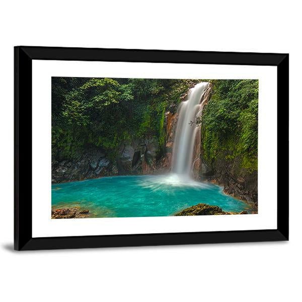 Rio Celeste Waterfall In Costa Rica Canvas Wall Art-3 Horizontal-Gallery Wrap-25" x 16"-Tiaracle