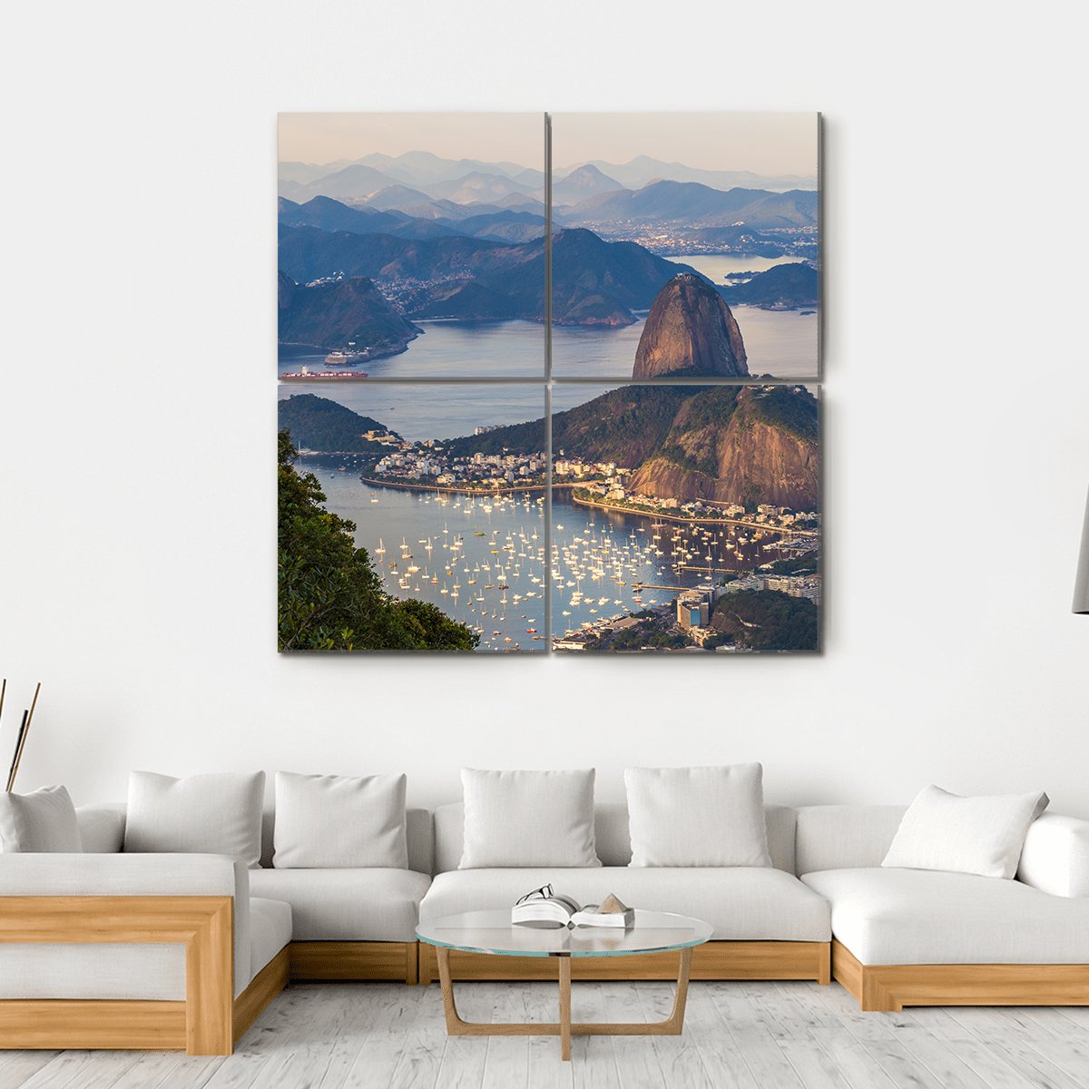 Rio De Janeiro Brazil Canvas Wall Art-4 Square-Gallery Wrap-17" x 17"-Tiaracle