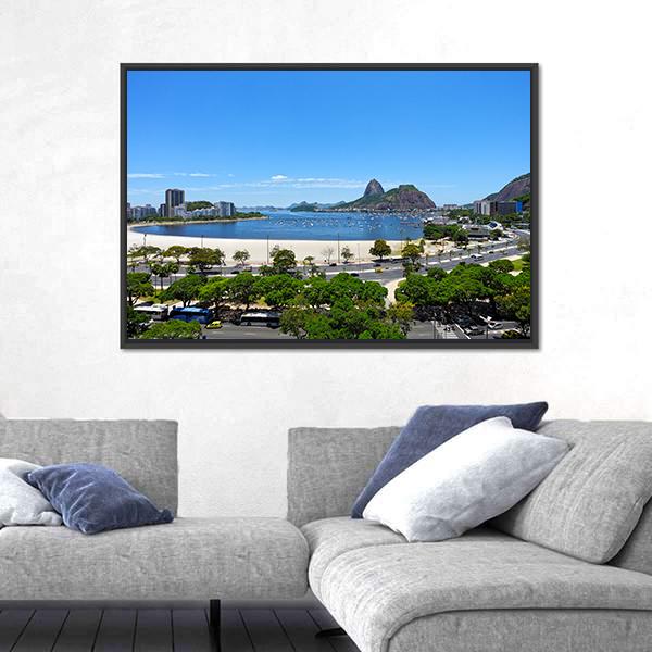 Rio de Janeiro Cityscape In Brazil Panoramic Canvas Wall Art-1 Piece-36" x 12"-Tiaracle