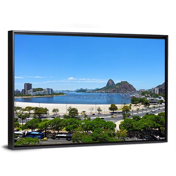 Rio de Janeiro Cityscape In Brazil Panoramic Canvas Wall Art-1 Piece-36" x 12"-Tiaracle
