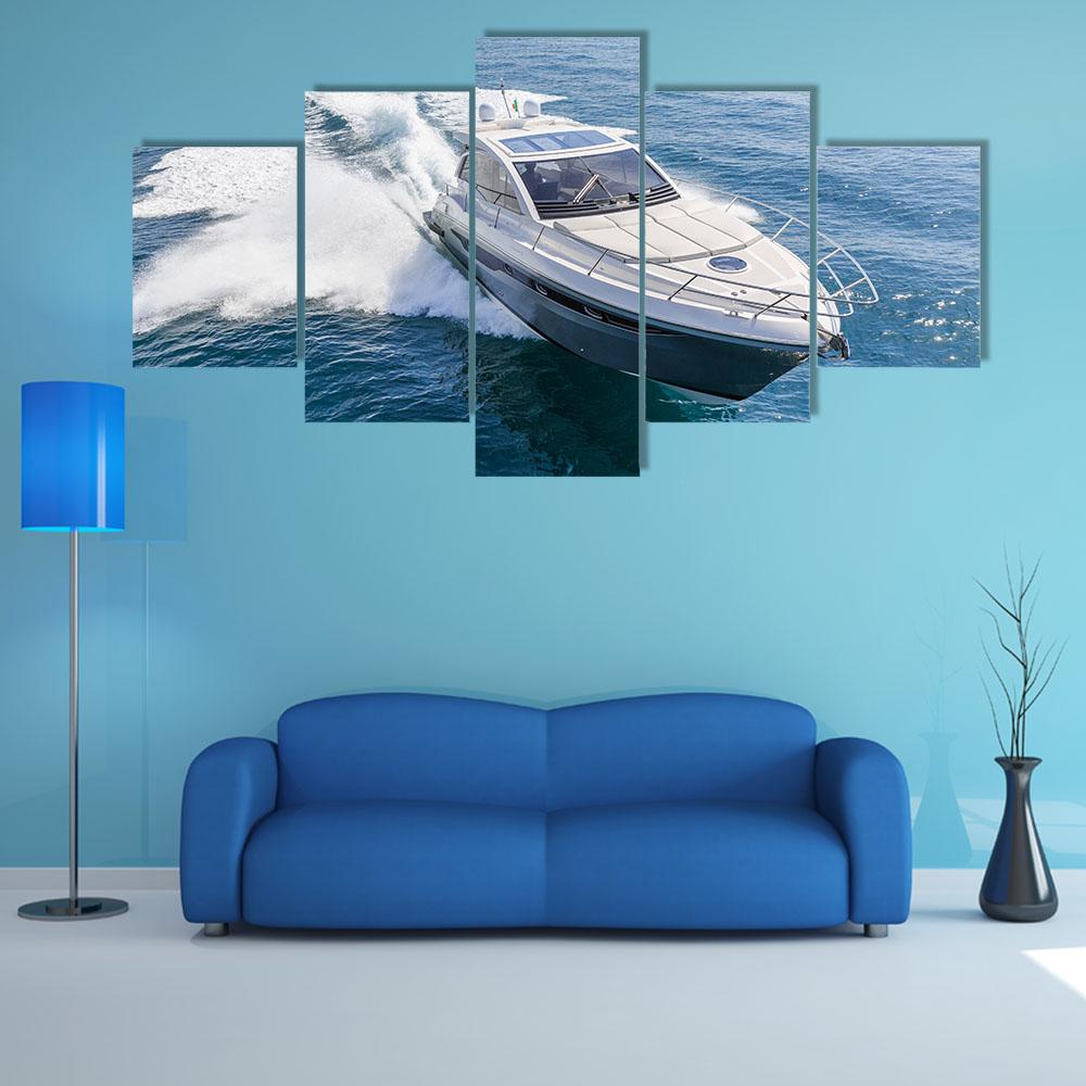 Rio Yachts Italian Shipyard Canvas Wall Art-5 Star-Gallery Wrap-42" x 21"-Tiaracle