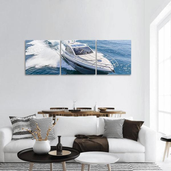 Rio Yachts Italian Shipyard Panoramic Canvas Wall Art-3 Piece-25" x 08"-Tiaracle