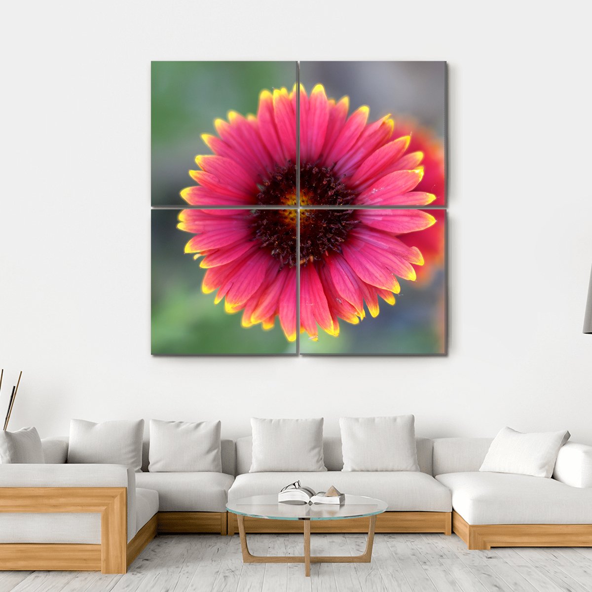 Ripe Red Flower Canvas Wall Art-4 Square-Gallery Wrap-17" x 17"-Tiaracle