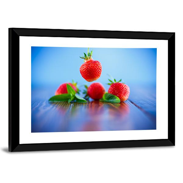 Ripe Red Organic Strawberry Canvas Wall Art-3 Horizontal-Gallery Wrap-25" x 16"-Tiaracle