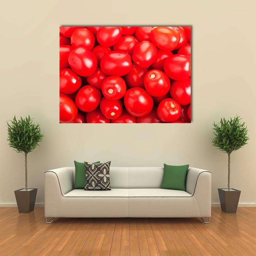 Ripe Red Tomatoes Canvas Wall Art-1 Piece-Gallery Wrap-36" x 24"-Tiaracle