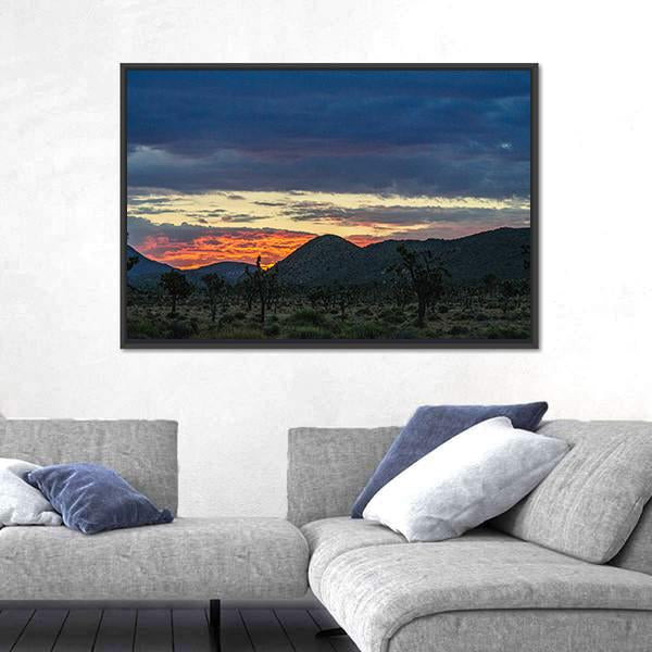 Rising Sun In California Canvas Wall Art-1 Piece-Floating Frame-24" x 16"-Tiaracle