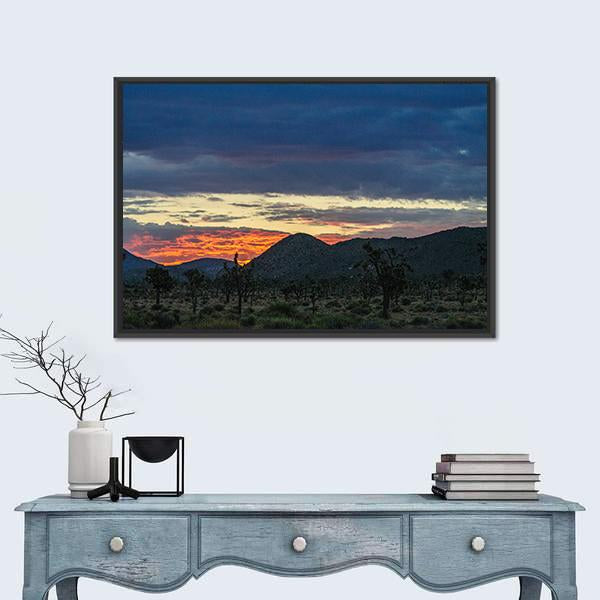 Rising Sun In California Canvas Wall Art-3 Horizontal-Gallery Wrap-25" x 16"-Tiaracle
