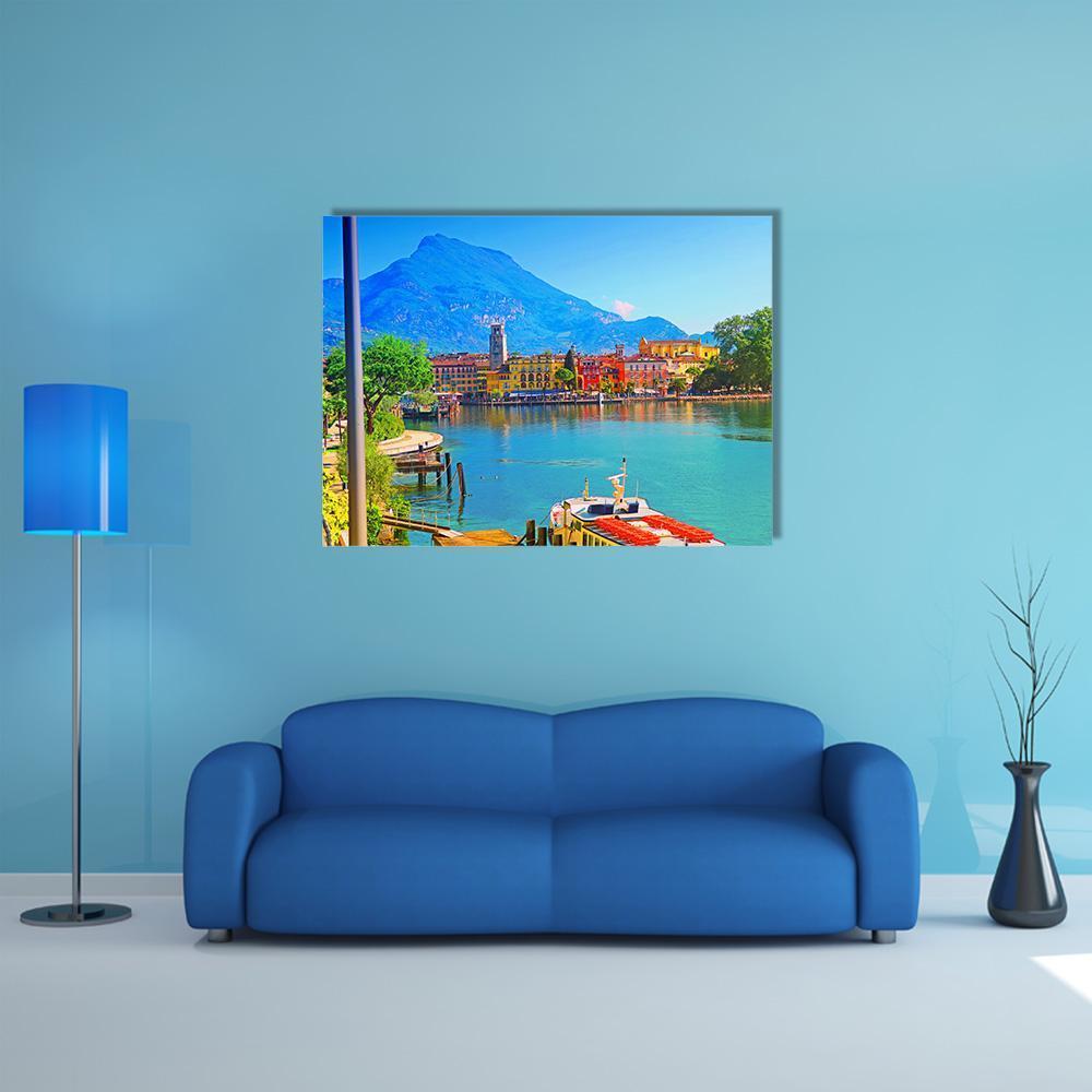 Riva Del Garda Canvas Wall Art-1 Piece-Gallery Wrap-48" x 32"-Tiaracle