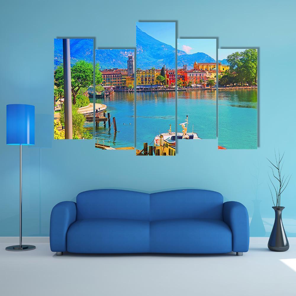 Riva Del Garda Canvas Wall Art-5 Pop-Gallery Wrap-47" x 32"-Tiaracle