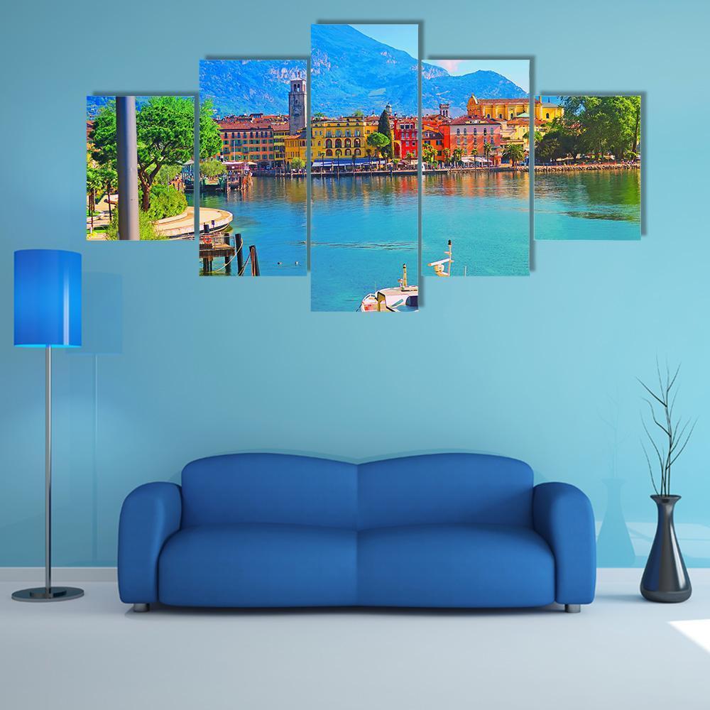 Riva Del Garda Canvas Wall Art-3 Horizontal-Gallery Wrap-37" x 24"-Tiaracle