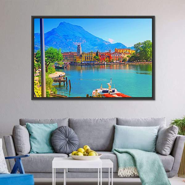 Riva Del Garda Canvas Wall Art-3 Horizontal-Gallery Wrap-25" x 16"-Tiaracle