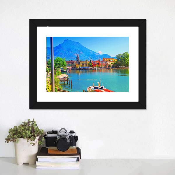 Riva Del Garda Canvas Wall Art-1 Piece-Framed Print-20" x 16"-Tiaracle