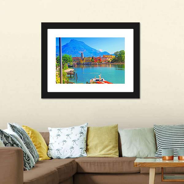 Riva Del Garda Canvas Wall Art-3 Horizontal-Gallery Wrap-25" x 16"-Tiaracle
