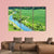 Green Wheat Field With Canal Canvas Wall Art-3 Horizontal-Gallery Wrap-37" x 24"-Tiaracle