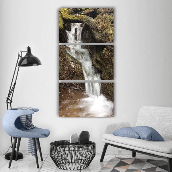 River Bach Waterfall Vertical Canvas Wall Art-3 Vertical-Gallery Wrap-12" x 25"-Tiaracle