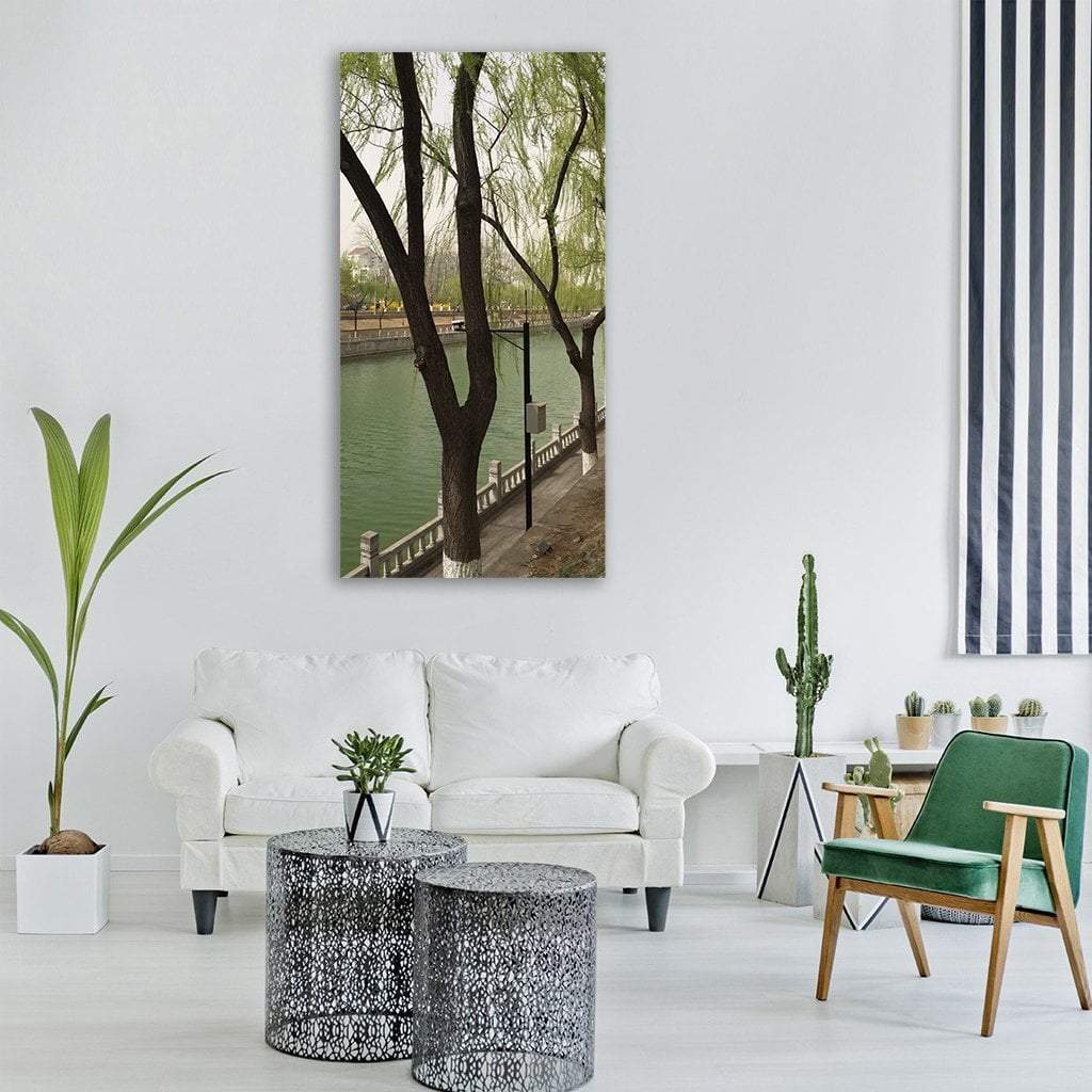 River Banks In Spring Vertical Canvas Wall Art-3 Vertical-Gallery Wrap-12" x 25"-Tiaracle