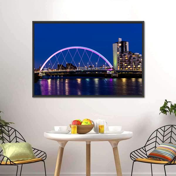 River Clyde At Dusk Canvas Wall Art-1 Piece-Floating Frame-24" x 16"-Tiaracle
