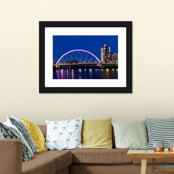 River Clyde At Dusk Canvas Wall Art-1 Piece-Framed Print-20" x 16"-Tiaracle