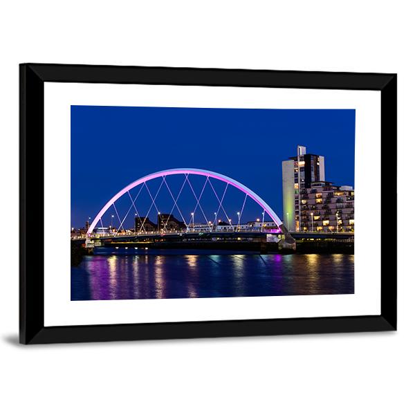 River Clyde At Dusk Canvas Wall Art-5 Horizontal-Gallery Wrap-22" x 12"-Tiaracle
