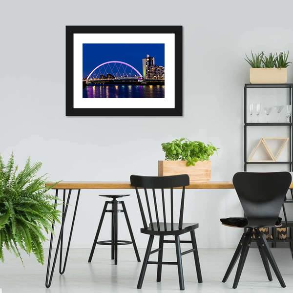 River Clyde At Dusk Canvas Wall Art-5 Horizontal-Gallery Wrap-22" x 12"-Tiaracle